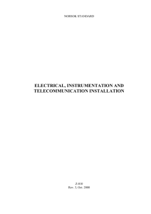 electrical, instrumentation and telecommunication installation