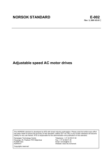 NORSOK STANDARD E-002 Adjustable speed AC motor drives