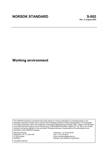 NORSOK STANDARD S-002 Working environment