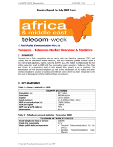 Tanzania - Telecoms Market Overview & Statistics