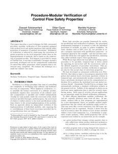 Procedure-Modular Verification of Control Flow Safety