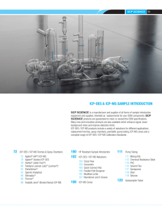 ICP-OES & ICP-MS SaMPlE IntrOduCtIOn