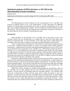 Statistical analysis of EDTA titration vs. ICP