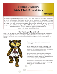 Junior Jaguars Kids Club Newsletter