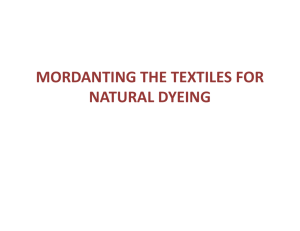 mordanting the textiles for natural dyeing