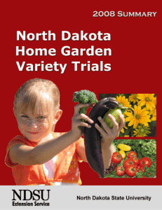 Summary of 2008 NDSU Home Garden Variety Trials