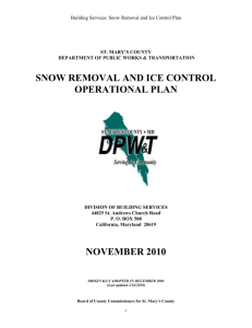 snow removal and ice control operational plan