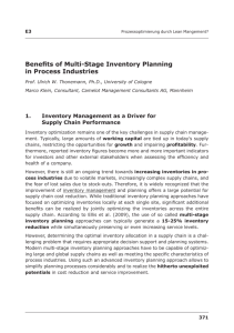 Benefits of Multi-Stage Inventory Planning in Process Industries