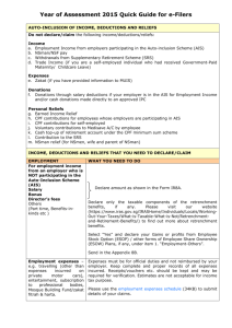 Year of Assessment 2015 Quick Guide for e-Filers