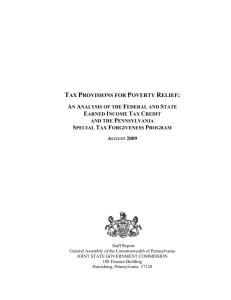 Tax provisions for poverty relief: an analysis of the Federal and State