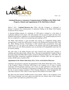 Lakeland Resources Announces Commencement of Drilling on the