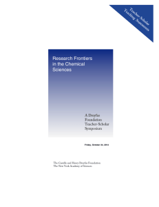Research Frontiers in the Chemical Sciences
