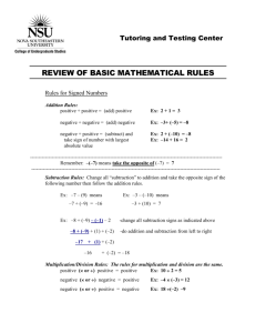 REVIEW OF BASIC MATHEMATICAL RULES