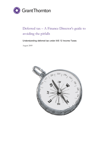 Deferred tax - a Finance Director's guide to