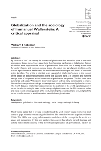 2011, "Globalization and the Sociology of Immanuel Wallerstein: A
