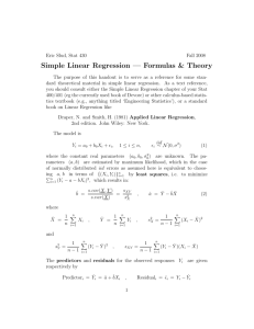 Simple Linear Regression — Formulas & Theory