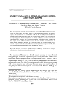 students' well-being, coping, academic success, and school climate