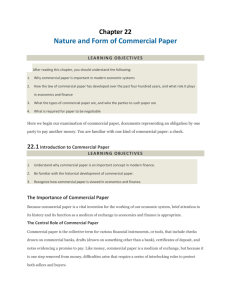 Chapter 22 Nature and Form of Commercial Paper