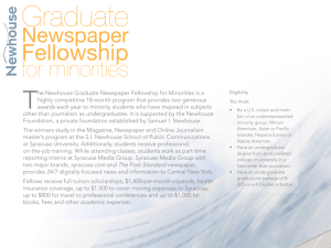 The Newhouse Graduate Newspaper Fellowship and