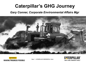 Caterpillar's GHG Journey