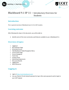 Blackboard 9.1 SP 11 – Introductory Overview for Students