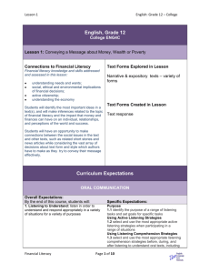 Lesson 1 - FinancialLiteracyELAN