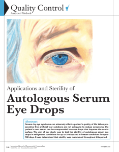 Applications and Sterility of Autologous Serum Eye Drops