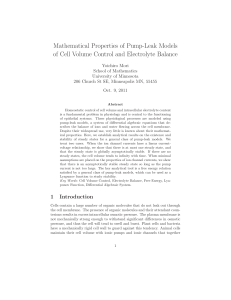 Mathematical Properties of Pump-Leak Models of Cell Volume