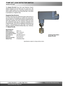 Pump Set Leak Detector Switch, Model PS-LDS
