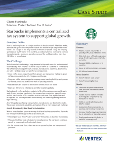 Starbucks implements a centralized tax system