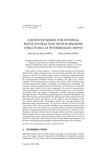 a reduced model for internal waves interacting with submarine