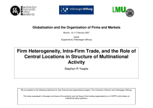 Firm Heterogeneity, Intra-Firm Trade, and the Role of Central