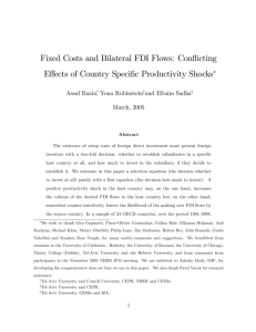Fixed Costs and Bilateral FDI Flows: Conflicting Effects of Country