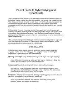 Parent Guide to Cyberbullying and Cyberthreats