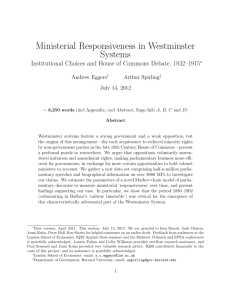 Ministerial Responsiveness in Westminster Systems: Institutional