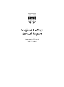 Annual report 2005-2006 - Nuffield College