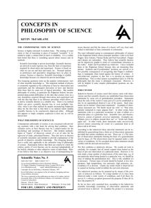 concepts in philosophy of science