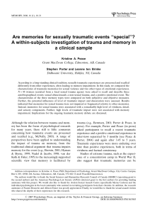 Are memories for sexual trauma special?.