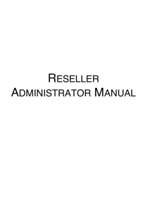 Reseller Administrator Manual