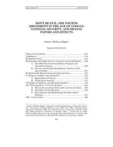 don't be evil: the fourth amendment in the age of google, national