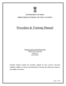 Procedure & Training Manual - Directorate General of Civil Aviation