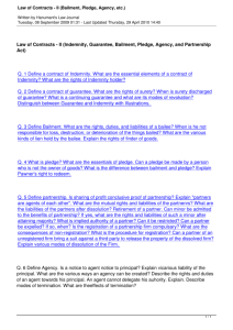 Law of Contracts - II (Bailment, Pledge, Agency, etc.)