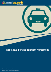 Model Taxi Service Bailment Agreement