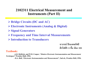 2102311 Electrical Measurement and Instruments (Part II)