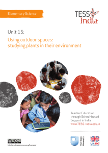 Using outdoor spaces: studying plants in their environment Unit 15: