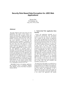 Security Role Based Data Encryption for J2EE Web Applications