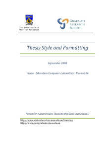 Formatting your Thesis