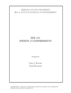 EEE 101 SPEEDY-33 EXPERIMENTS