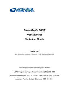 PostalOne! - FAST Web Services Technical Guide