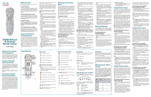 Universal Remote Control Guide(Cisco logo)